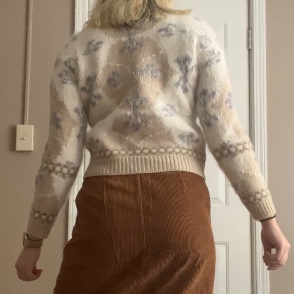 Angora rabbit wool sweater, split turtle neck, size M - Picture 3 of 6